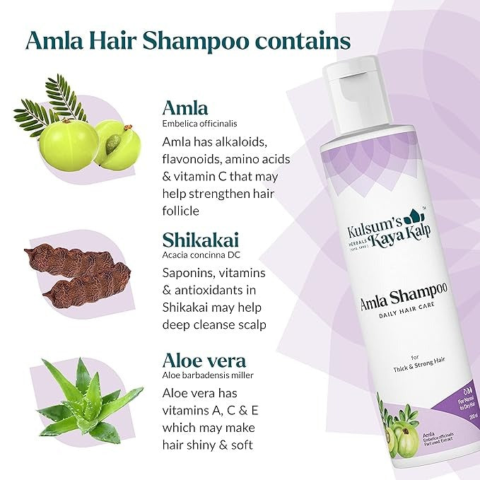 Kulsum's Kaya Kalp Herbals Amla Shampoo For Thick & Strong Hair - 200 ml