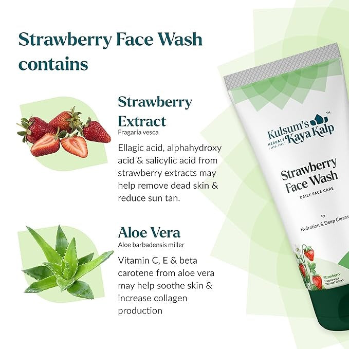 Kulsum's Kaya Kalp Herbals Strawberry Face Wash - 100 ml