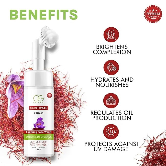 OG Beauty Natural Skintivate Saffron Foaming Face Wash - 150 ml