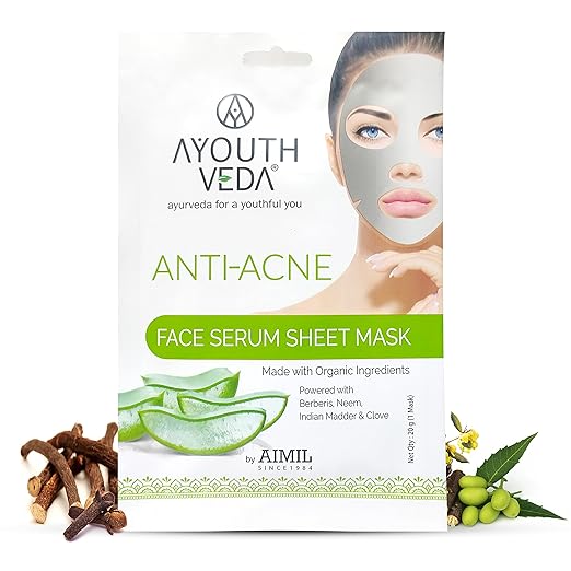 Ayouthveda Anti Acne Face Serum Sheet Mask - 20 gms