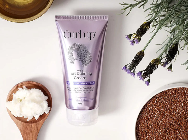 Curl Up Curl Defining Cream - All In One Leave In Conditioner Moisturizes, Enhances Natural Curl Definition & Provides Medium Hold to Dry Frizzy, Wavy & Curly Hair 150g