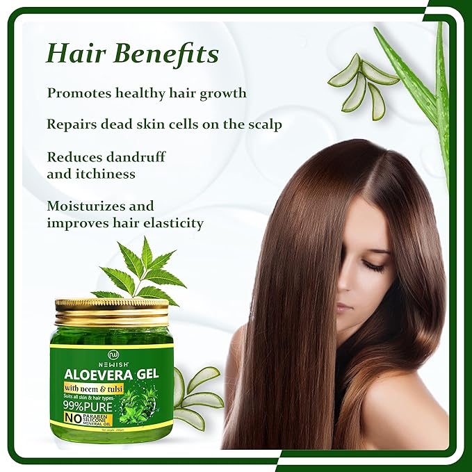 Newish Aloe Vera Gel for Face Hair and Skin Moisturizer - 200 gms