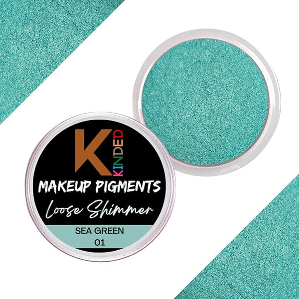 Kinded Loose Shimmer Makeup Foil Pigments Glitter Colour Sea Green - 3 gms