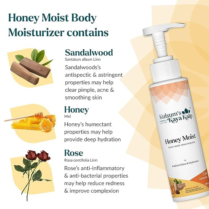 Kulsum's Kaya Kalp Herbals Honey Moist Face & Body Moisturizer - 100 ml