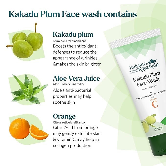 Kulsum's Kaya Kalp Herbals Kakadu Plum Face Wash - 100 ml