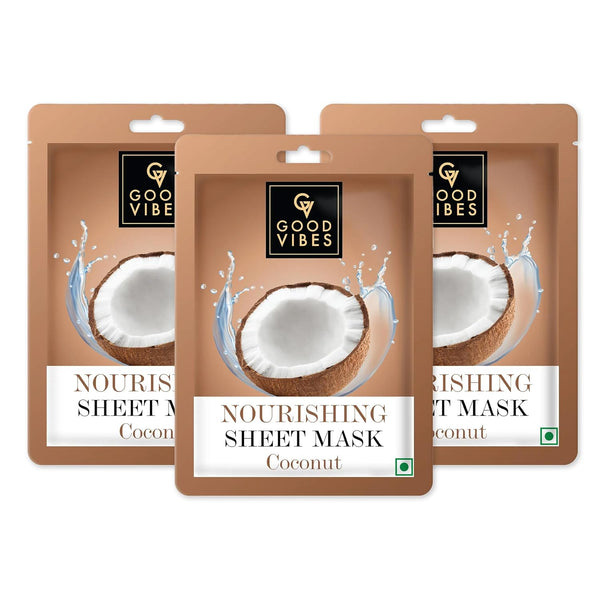 Good Vibes Coconut Nourishing Sheet Mask - 20 gms (Pack of 3)