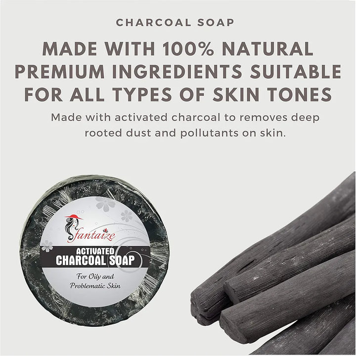 Fantaize - Handcrafted Charcoal Bathing Soap - Pack of 1 
