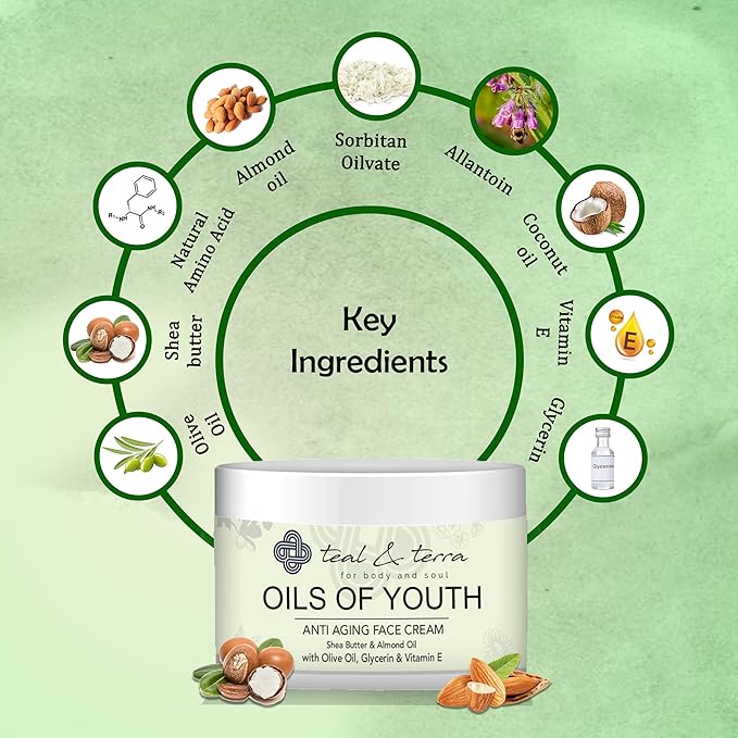 Teal & Terra Oils of Youth Shea & Almond Anti-aging Face Moisturizer - 50 Gms