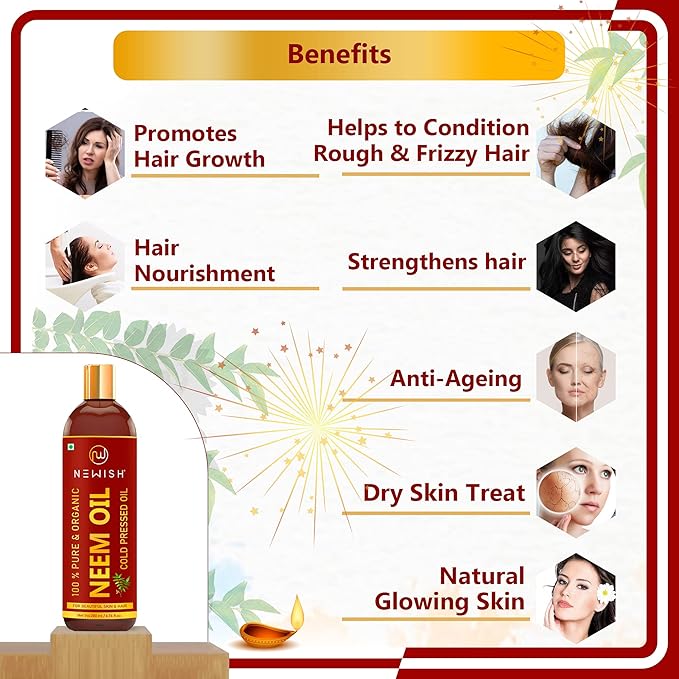 Newish Cold Pressed Organic Neem Oil - 200 ml