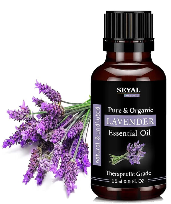 Seyal Naturals Lavender Essential Oil Therapeutic Grade For Skin & Hair Aroma - 15 ml