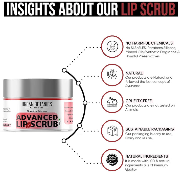 Urban Botanics Advanced Lip Scrub - 40 gms