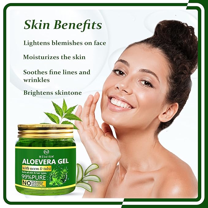 Newish Aloe Vera Gel for Face Hair and Skin Moisturizer - 200 gms