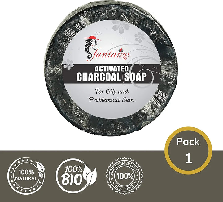 Fantaize - Handcrafted Charcoal Bathing Soap - Pack of 1 