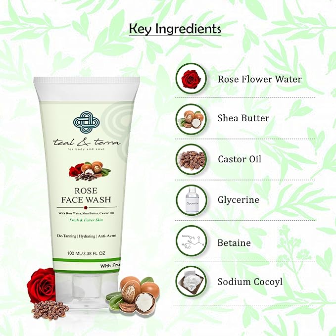 Teal & Terra Rose Face Wash - 100 Ml