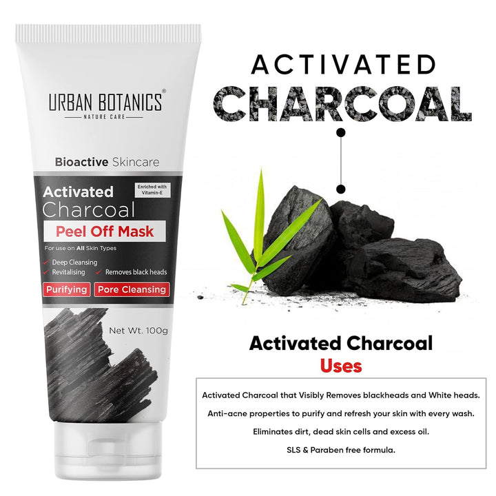Urban Botanics Activated Charcoal Peel Of Mask - 100 gms