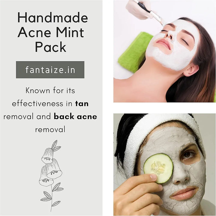 Fantaize - Mint pack for oily skin to remove pimples and tan - Pack of 1 