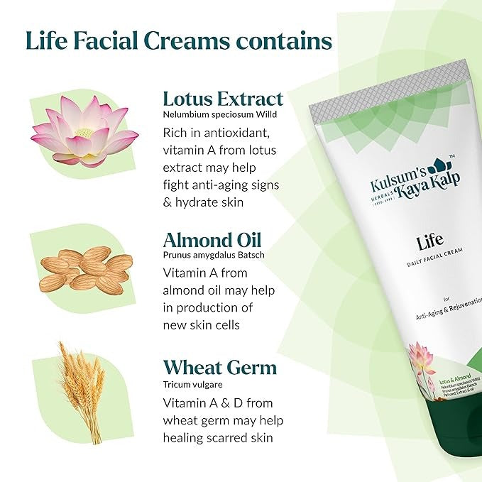 Kulsum's Kaya Kalp Herbals Life Daily Facial Cream - 70 gms
