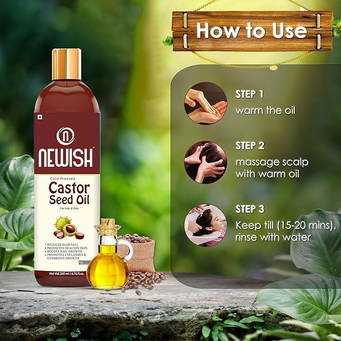Newish Cold Pressed Castor Oil - 200 ml
