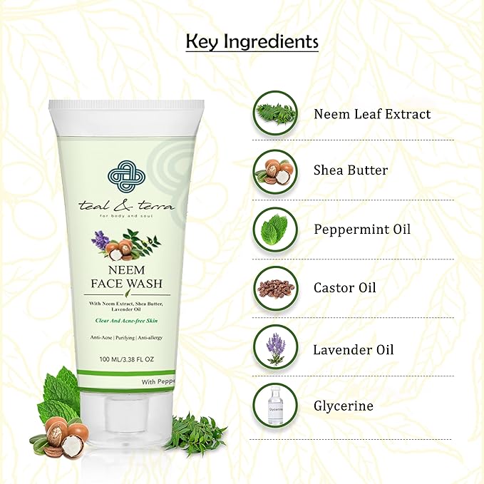 Teal & Terra Organic Neem Face Wash - 100 Ml