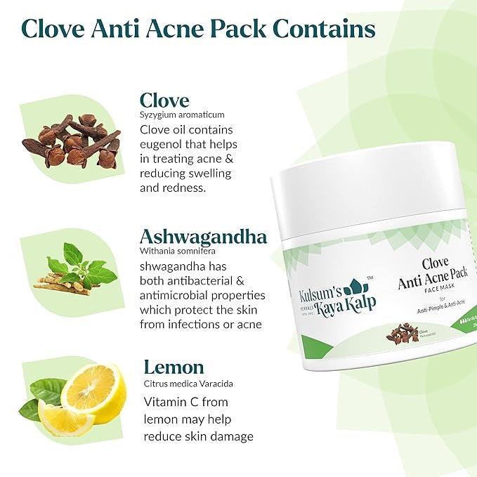 Kulsum's Kaya Kalp Herbals Clove Anti Acne Pack - 250 gms
