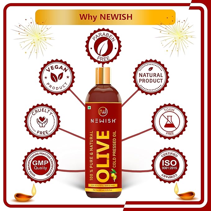 Newish Natural Extra Virgin Olive Oil For Hair - 200 ml
