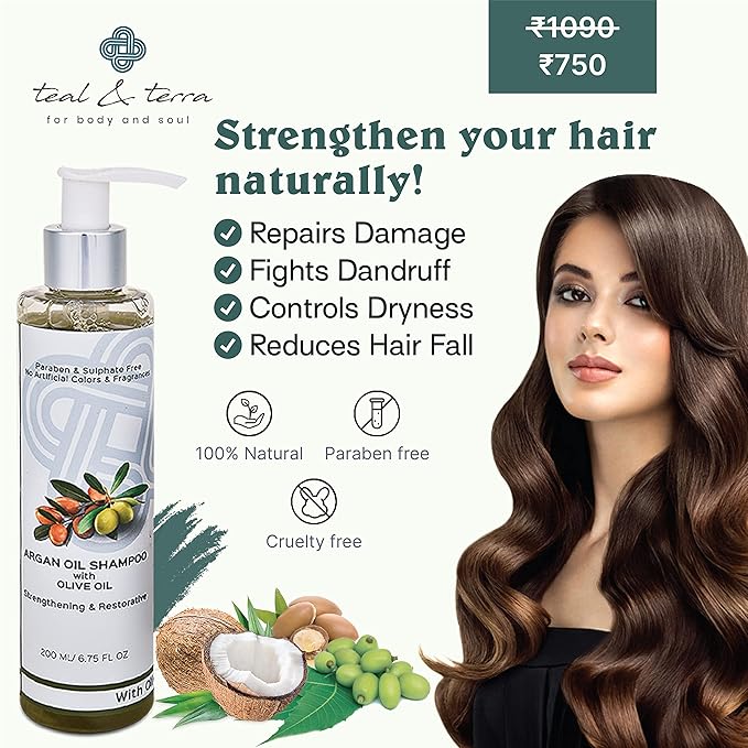Teal & Terra Colour Protection and Moisturizing Shampoo for Dry & Frizzy Hair - 200 Ml