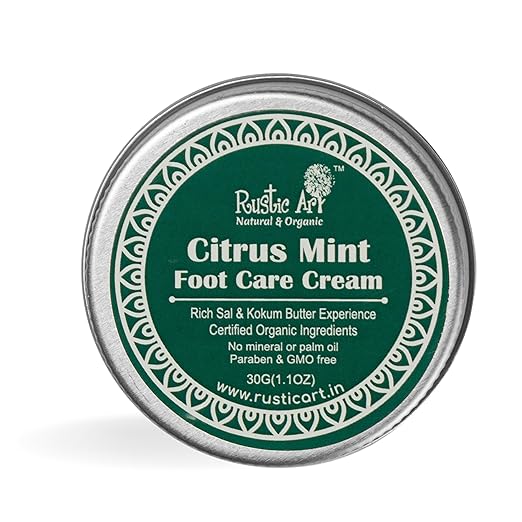 Rustic Art Organic Citrus Mint Foot Care Cream - 30 gms