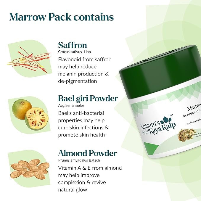 Kulsum's Kaya Kalp Herbals Marrow Pack For Pigmentation & Dark Spots - 40 gms