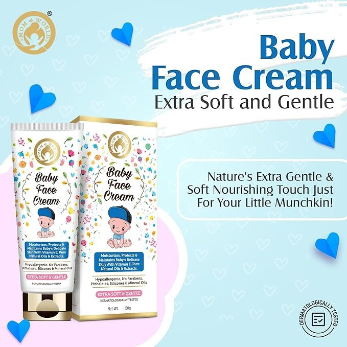 Mom & World Baby Face Cream Extra Soft and Gentle - 50 gms