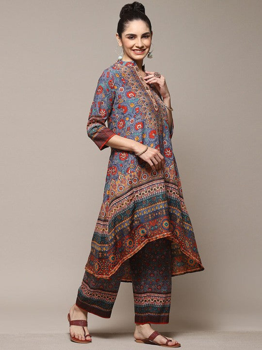 Biba Ethnic Motifs Printed Kurta with Palazzos