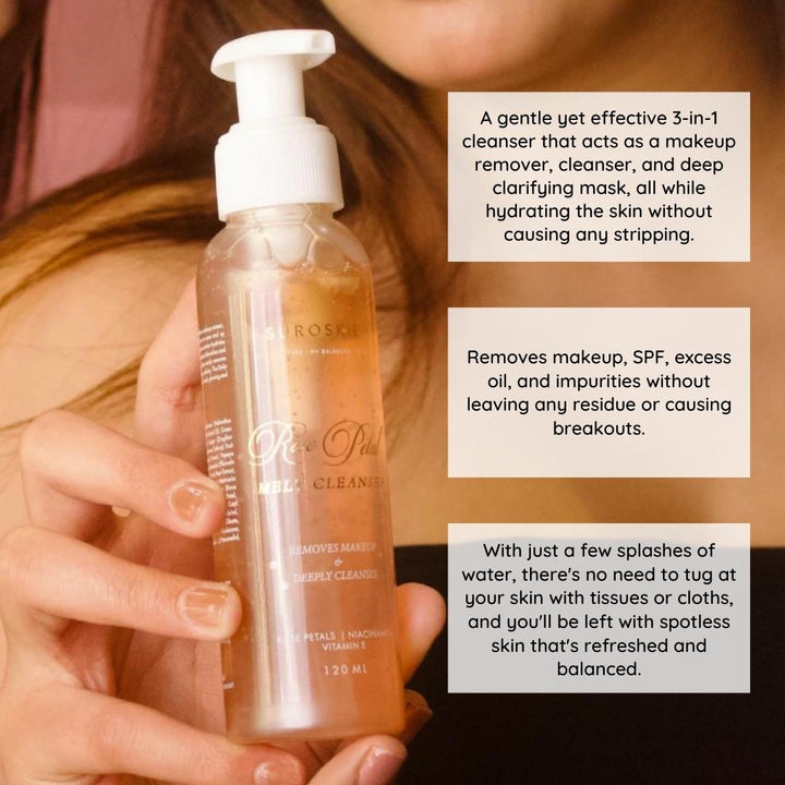 Rose Petals Melt Cleanser - 2 In 1 Hydrating cleanser