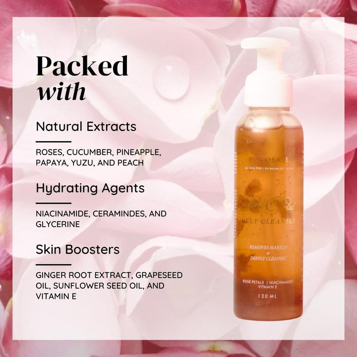 Rose Petals Melt Cleanser - 2 In 1 Hydrating cleanser