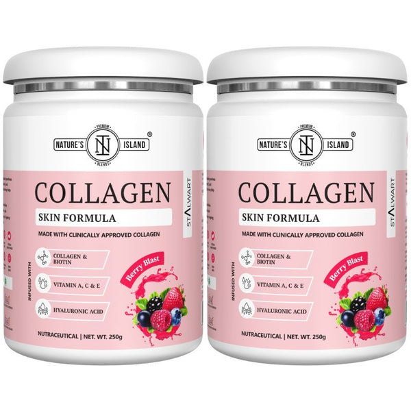 Nature's Island Collagen Skin Formula Anti-aging Berry Blast Pack Of 2 - 250 gms