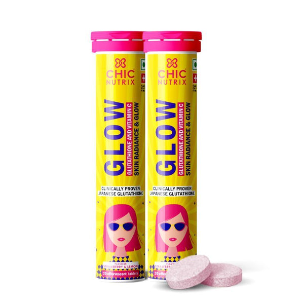 Chicnutrix Glow Glutathione & Vitamin C Strawberry Lemon Pack of 2 - 20 Tabs