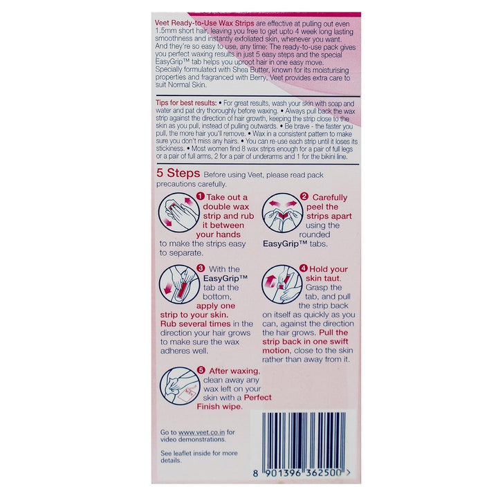 Veet Full Body Waxing For Normal Skin - 20 strips