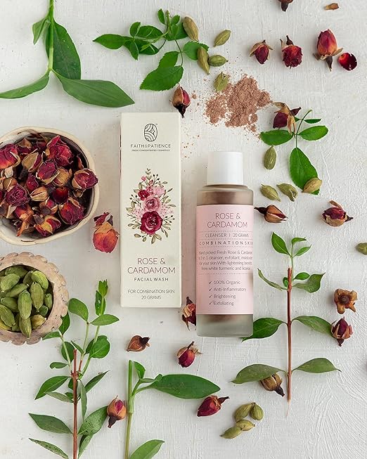 Faith & Patience Rose & Cardamom Face Wash (Combination Skin) - 20 gms