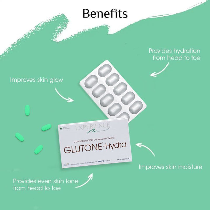 hydra glutathione How Glutone-Hydra Fights Dryness from Within improve smoothness and elasticity Glutone-Hydra | Glutathione Tablets for