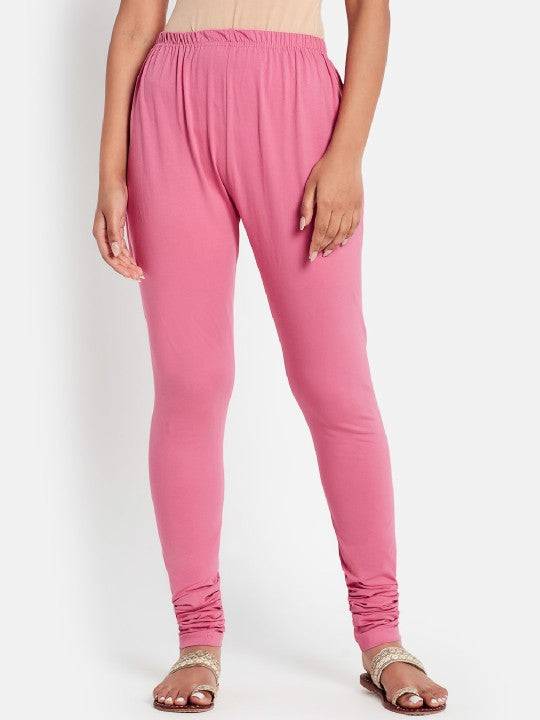 Fabindia Women Pink Churidar-Length Leggings