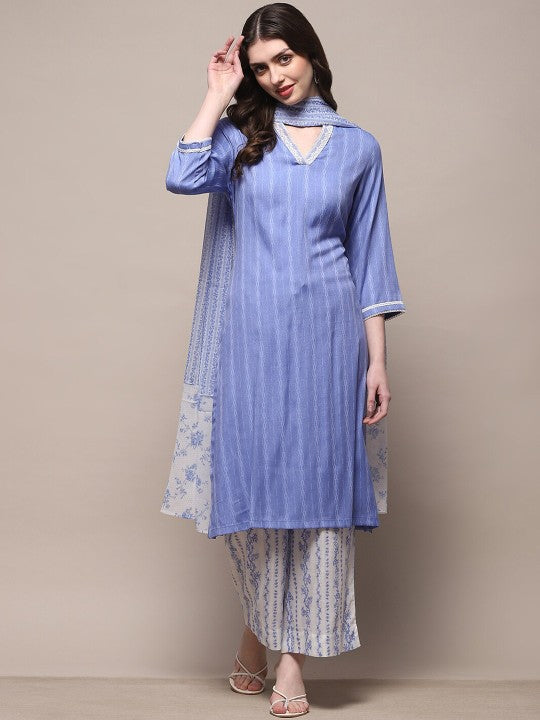 Biba Women Printed Regular Kurta with Palazzos & With Dupatta