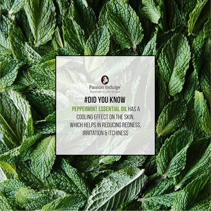 Passion Indulge Peppermint Essential Oil for Reduces Redness, Irritation, Itchiness and Cooling Effect on Skin - 10ml