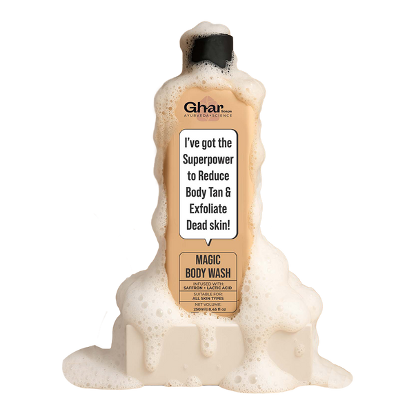 Magic De-Tan & Exfoliating Body Wash with Saffron & Lactic Acid- 250ml