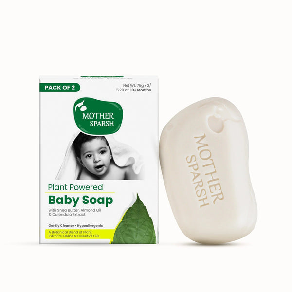 Mother Sparsh Plant Powered Natural Baby Soap - 75 (Pack of 2)
