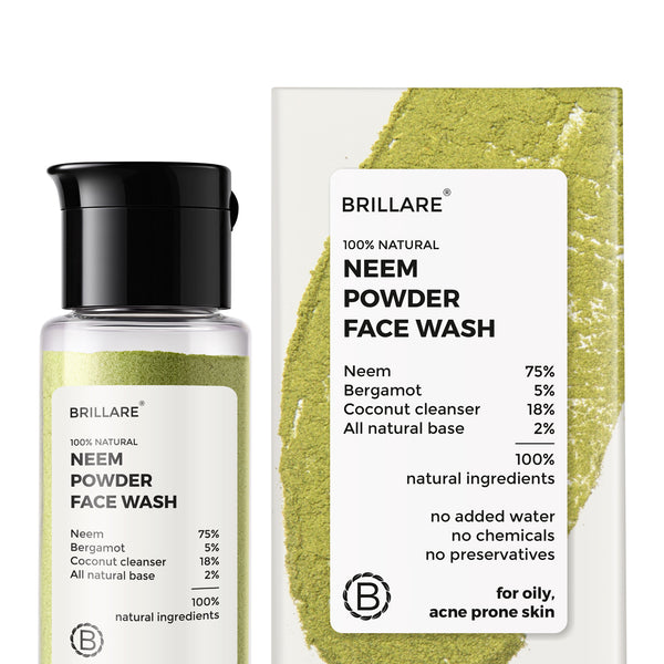 Brillare Neem Powder Face Wash For Clear & Purified Skin - 15 gms