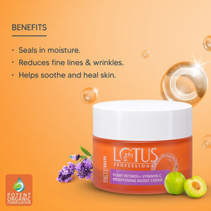 Lotus Professional Retemin Plant Retinol + Vitamin C Brightening Boost Crème - 50 gms