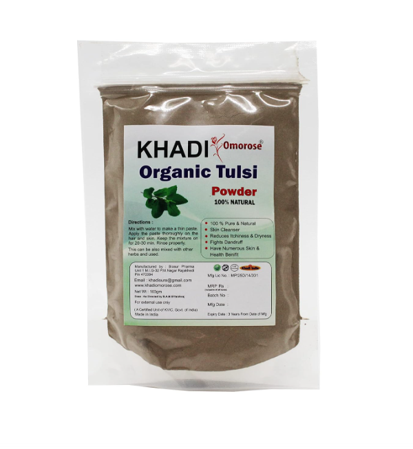 Khadi Omorose Tulsi (Basil) leaf Powder - 100 gms