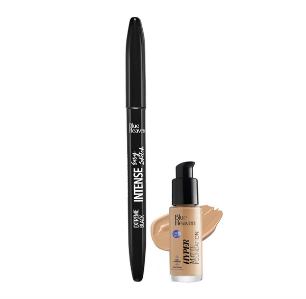 Blue Heaven Hyper Matte Foundation &  Intense Eyeliner Easy Sketch Combo