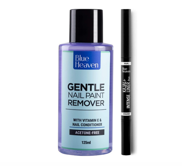 Blue Heaven Intense Duo Kajal + Eyeliner & Gentle Nail Paint Remover Combo