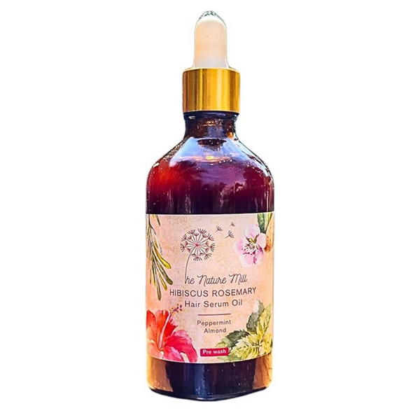 The Nature Mill Hibiscus Rosemary Hair Serum Oil Almond Peppermint - 100 ml