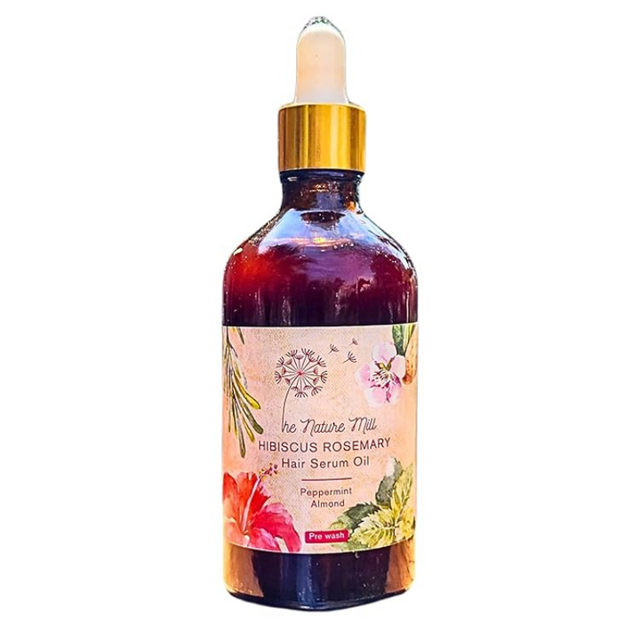 The Nature Mill Hibiscus Rosemary Hair Serum Oil Almond Peppermint - 100 ml
