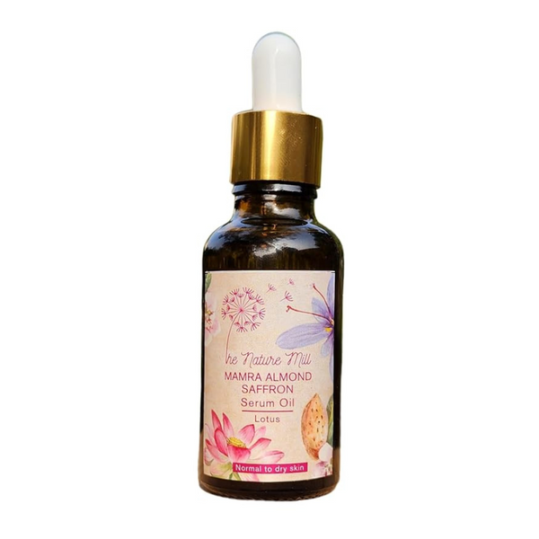The Nature Mill Mamra Almond Saffron Serum Lotus Oil - 30 ml